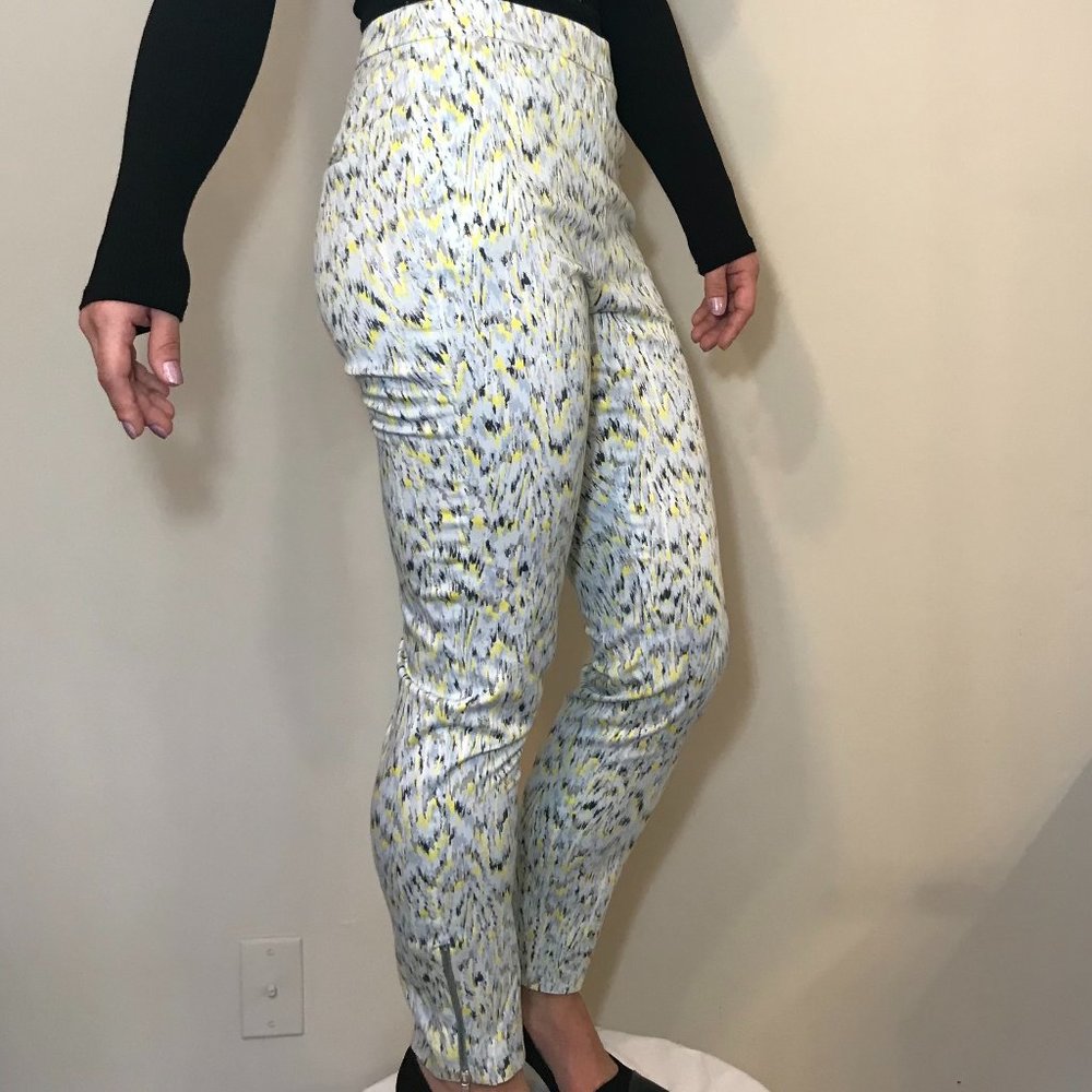 Zara Basic Blue & Yellow Multicolor Form Fit Pants - Picture 2 of 9
